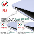 Premium Lavender Grey MacBook Air 13 Hard Shell Case with Keyboard Cover A1932 A2179 A2337