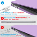 MacBook Air 13 Inch Case 2020 2019 2018, A1932, A2179, A2337 Shell Case Keyboard Cover Purple - SuperSaverAU - view 4