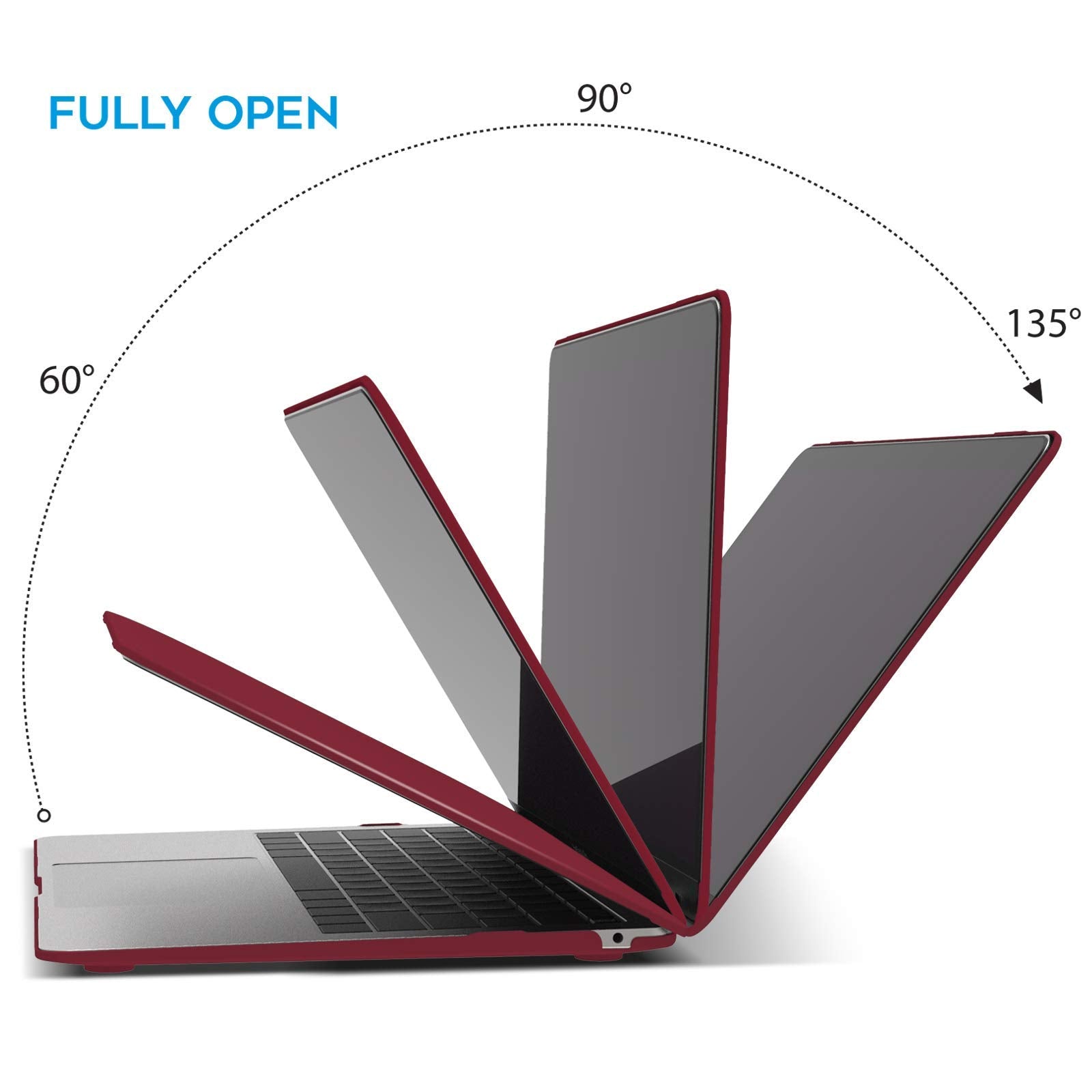 Premium Wine Red MacBook Air 13 Hard Shell Case with Keyboard Cover A1932 A2179 A2337