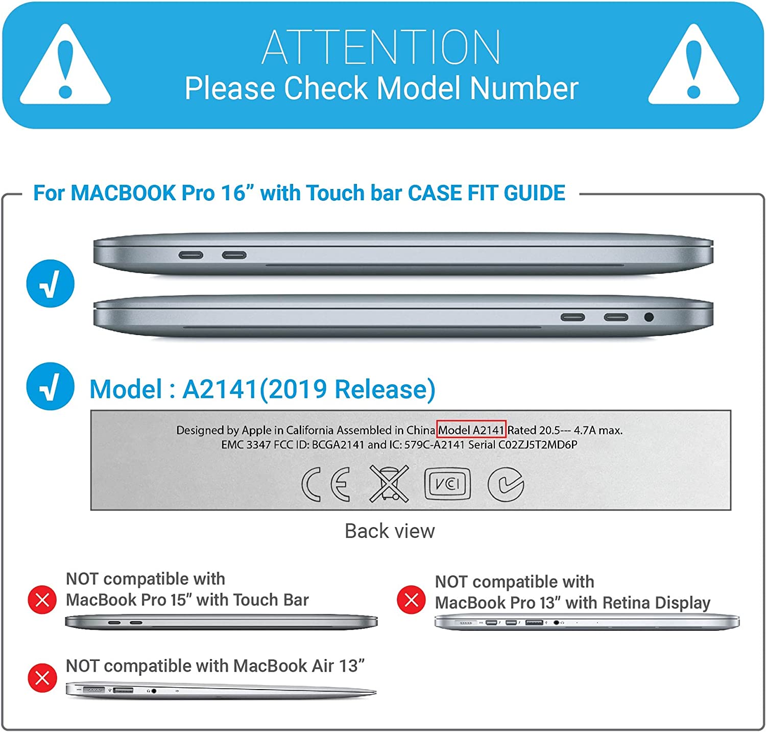 MacBook Pro 16 inch 2020 Release A2141 Matte Shell Case Keyboard Cover Touch Bar Clear - SuperSaverAU - view 5