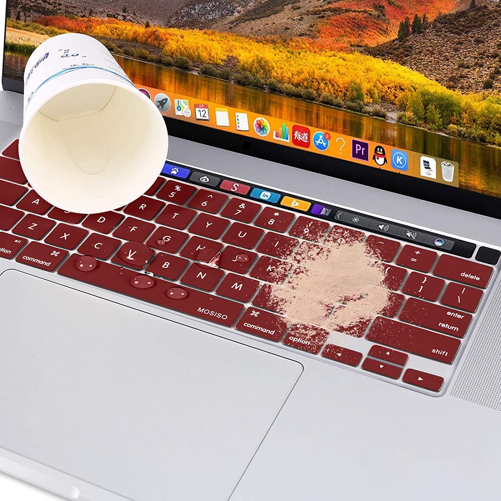 Premium Wine Red MacBook Pro Keyboard Cover Skin 13 and 16 Inch