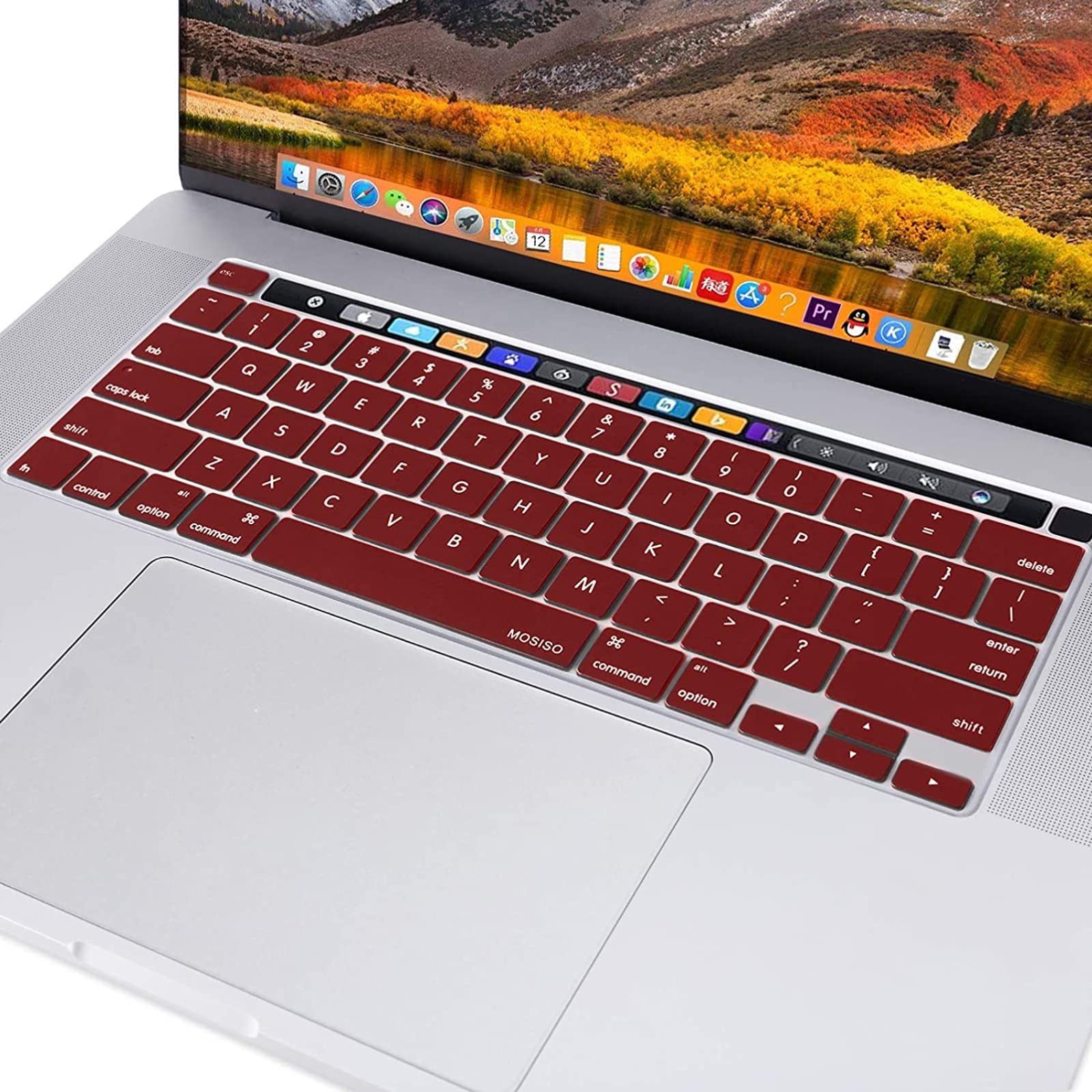 Premium Wine Red MacBook Pro Keyboard Cover Skin 13 and 16 Inch