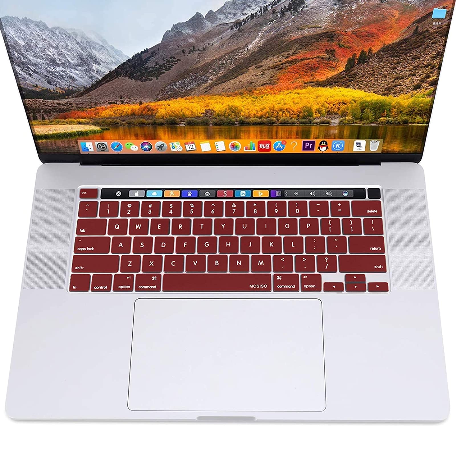Premium Wine Red MacBook Pro Keyboard Cover Skin 13 and 16 Inch