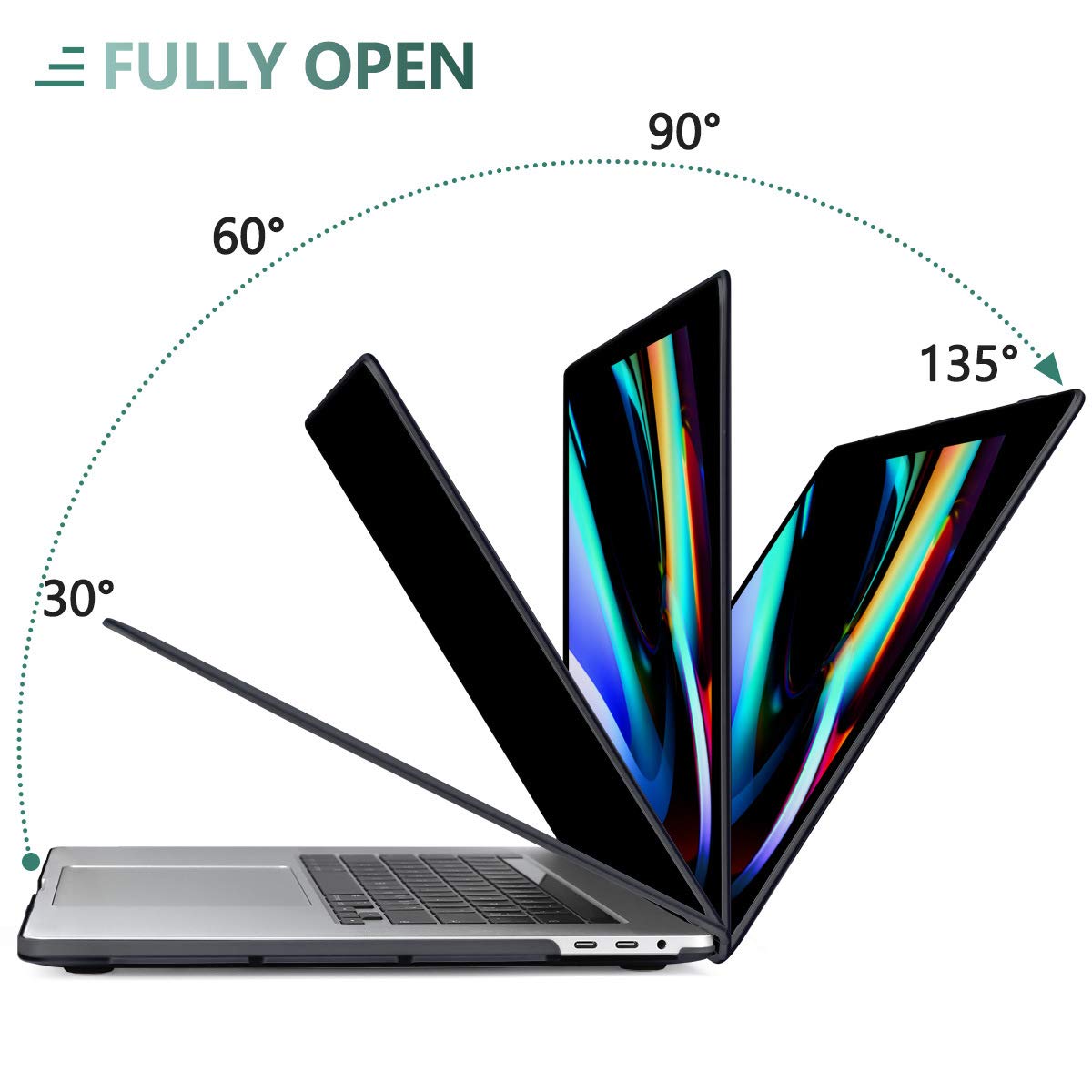 Premium Black MacBook Pro 13 Hard Shell Case with Keyboard Cover A2338 A2289 A2251 A2159