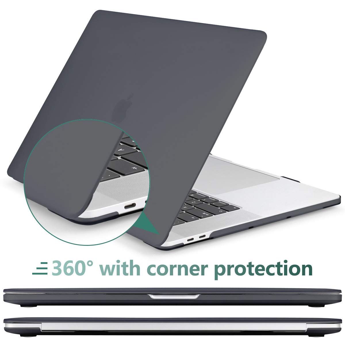 Premium Black MacBook Pro 13 Hard Shell Case with Keyboard Cover A2338 A2289 A2251 A2159