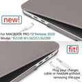 Premium Grey MacBook Pro 13 Hard Shell Case with Keyboard Cover A2338 A2289 A2251 A2159