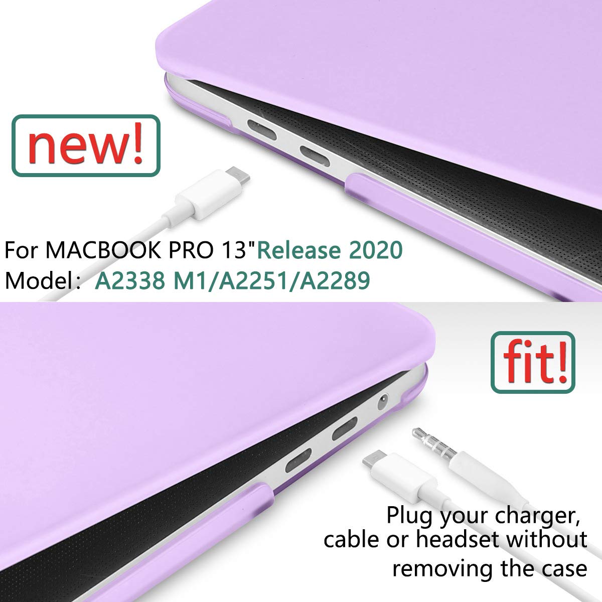 Purple MacBook Pro 13 Inch Case 2016-2023 M1 M2 A2338 A2289 A2251 A2159 Hard Shell Case Keyboard Cover - SuperSaverAU - view 4