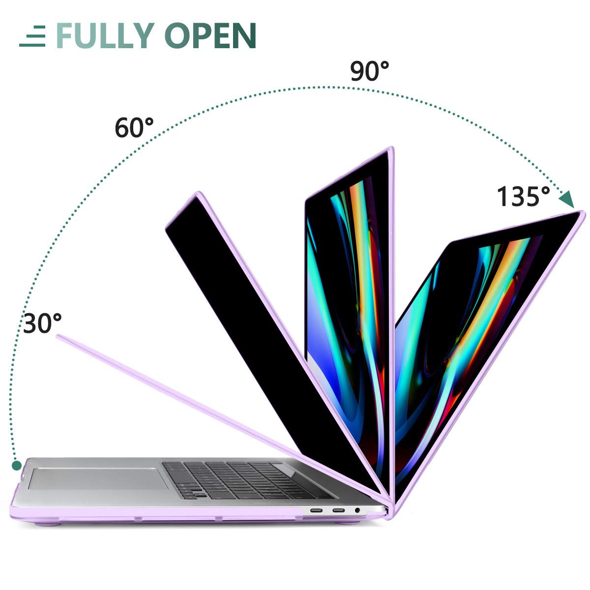 Purple MacBook Pro 13 Inch Case 2016-2023 M1 M2 A2338 A2289 A2251 A2159 Hard Shell Case Keyboard Cover - SuperSaverAU - view 6