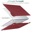 Premium Wine Red MacBook Pro 13 Hard Shell Case with Keyboard Cover A2338 A2289 A2251 A2159