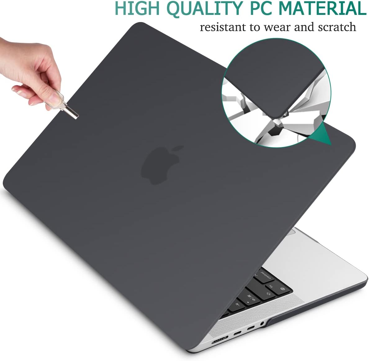 Suitable for MacBook Pro 14 Max Inch Case 2023 2022 2021 M2 A2779 M1 A2442 Hardshell Case Keyboard Cover Black - SuperSaverAU - view 9