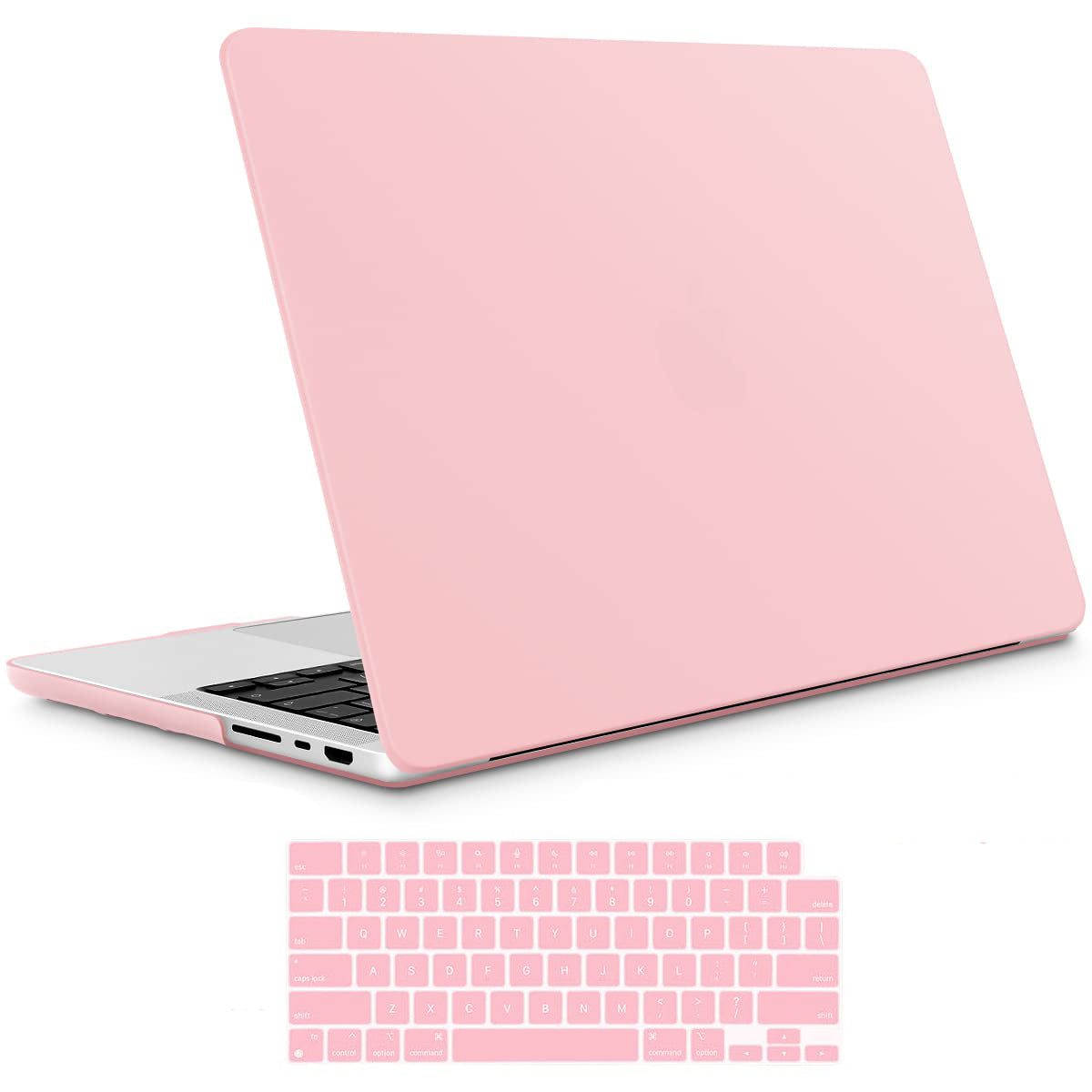 Premium Solid Pink MacBook Pro 14 Hard Shell Case with Keyboard Cover A2779 A2442