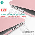 Premium Solid Pink MacBook Pro 14 Hard Shell Case with Keyboard Cover A2779 A2442