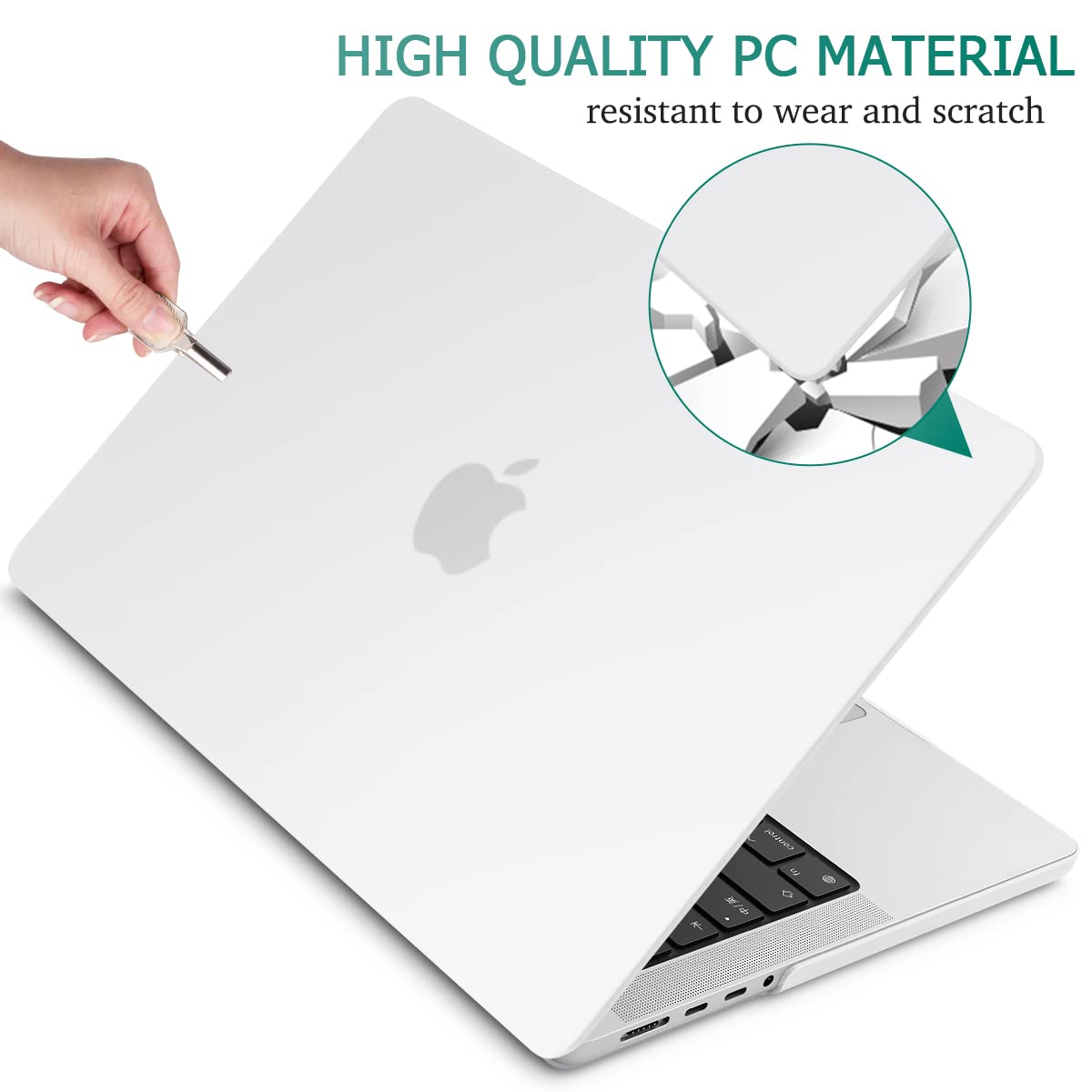 Suitable for MacBook Pro 14 Max Inch Case 2023 2022 2021 M2 A2779 M1 A2442 Hardshell Case Keyboard Cover White - SuperSaverAU - view 6