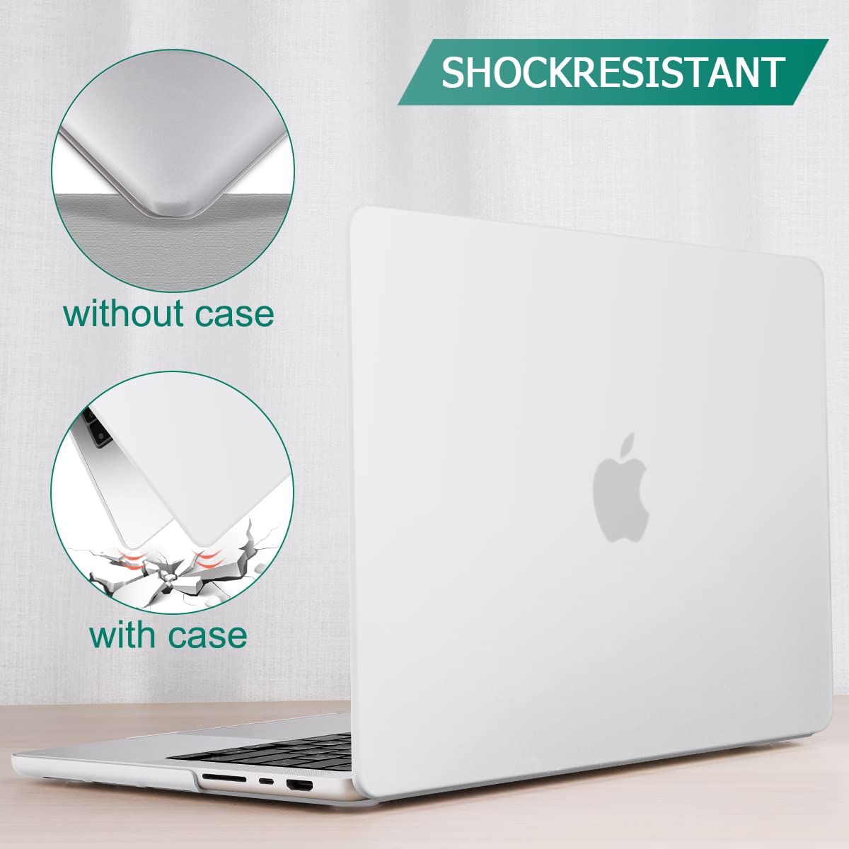 Suitable for MacBook Pro 14 Max Inch Case 2023 2022 2021 M2 A2779 M1 A2442 Hardshell Case Keyboard Cover White - SuperSaverAU - view 9