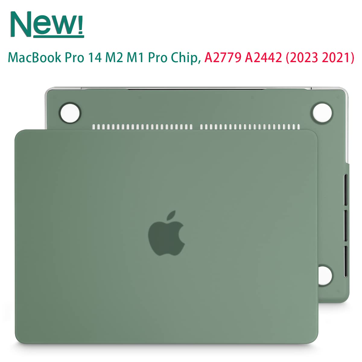 Suitable for  MacBook Pro 14 Max Inch Case 2023 2022 2021 M2 A2779 M1 A2442 Hardshell Case Keyboard Cover Midnight Green - SuperSaverAU - view 9