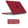 Premium Wine Red MacBook Pro 14 Hard Shell Case with Keyboard Cover A2779 A2442