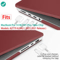 Premium Wine Red MacBook Pro 14 Hard Shell Case with Keyboard Cover A2779 A2442