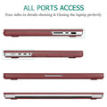 Premium Wine Red MacBook Pro 14 Hard Shell Case with Keyboard Cover A2779 A2442