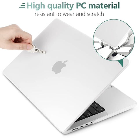Premium White MacBook Pro 16 Hard Shell Case with Keyboard Cover A2780 A2485