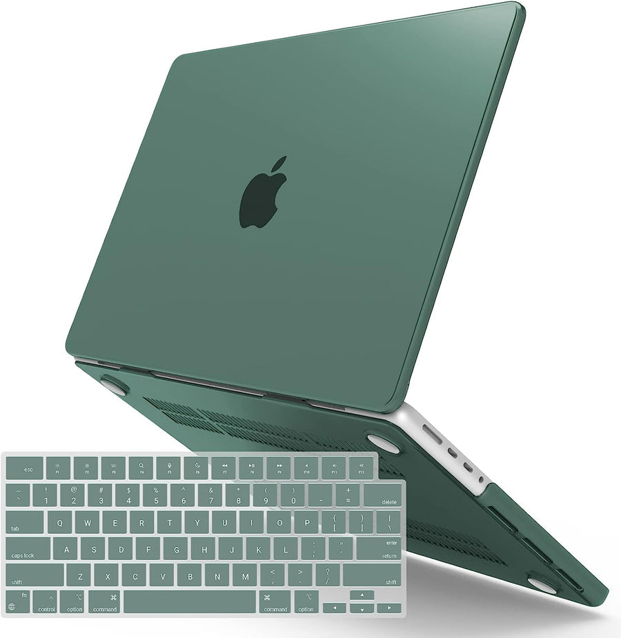 Premium Midnight Green MacBook Pro 16 Hard Shell Case with Keyboard Cover A2780 A2485