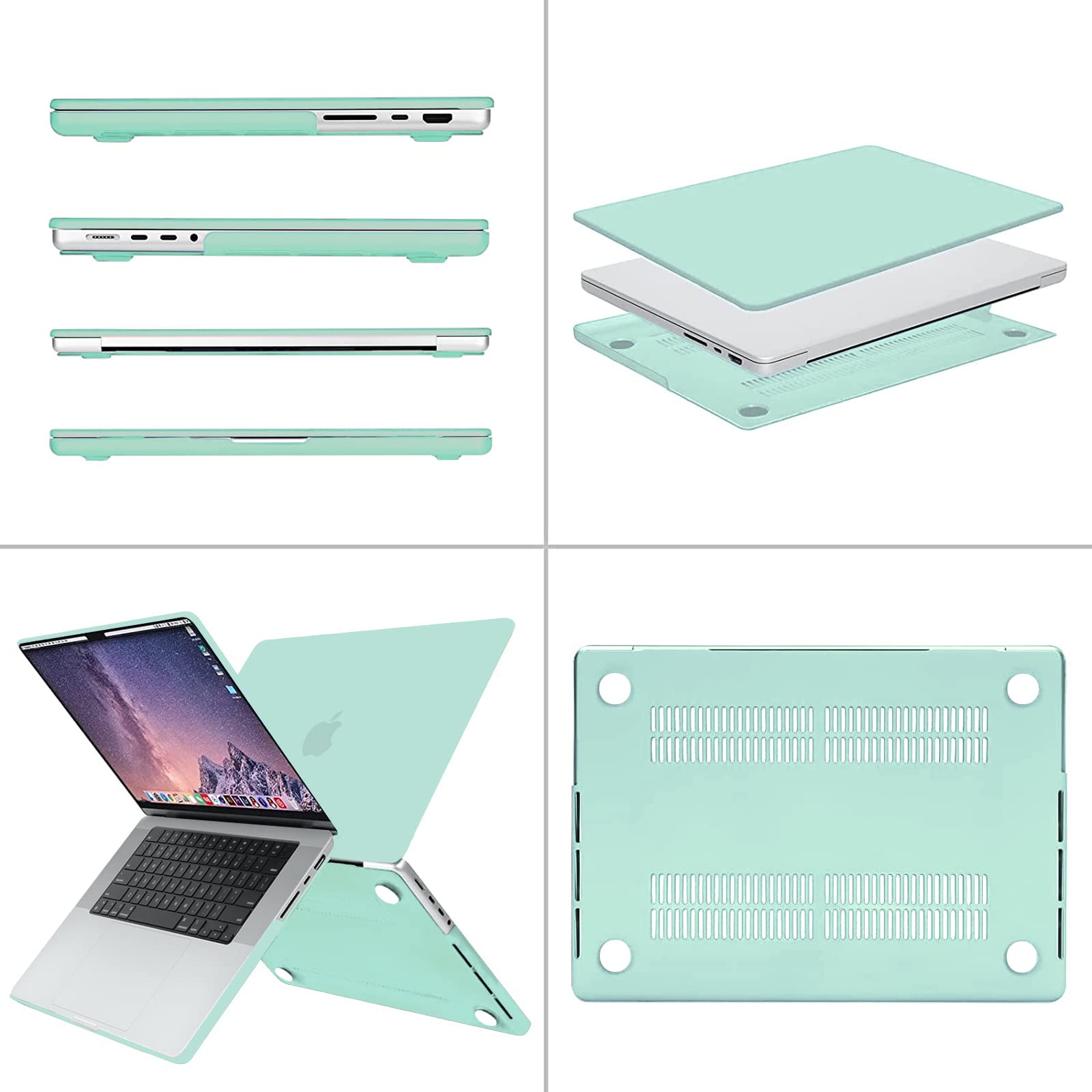 Premium Green MacBook Pro 16 Hard Shell Case with Keyboard Cover A2780 A2485