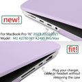 Premium Purple MacBook Pro 16 Hard Shell Case with Keyboard Cover A2780 A2485