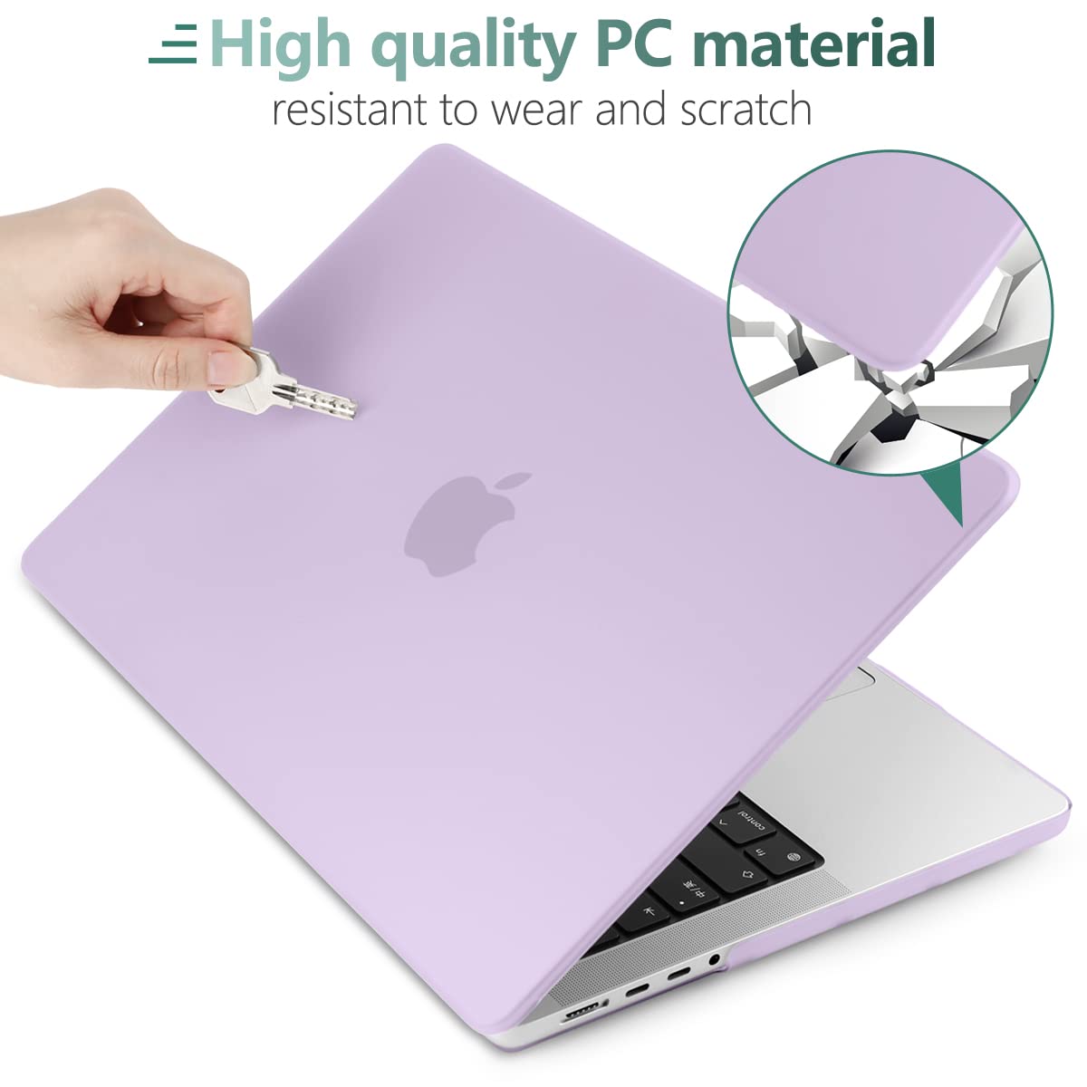 Premium Purple MacBook Pro 16 Hard Shell Case with Keyboard Cover A2780 A2485
