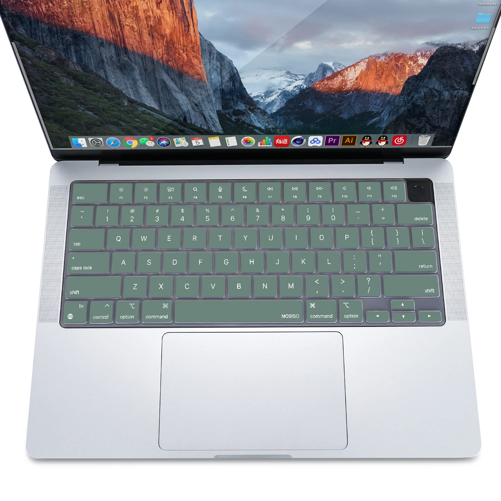 Keyboard Cover Skin For MacBook Air Pro 13 13.6 14 15.3 16 A2442 A2779 A2485 A2780 A2681 A2941 M1 M2 2021 to 2023 Dgreen - SuperSaverAU - view 5