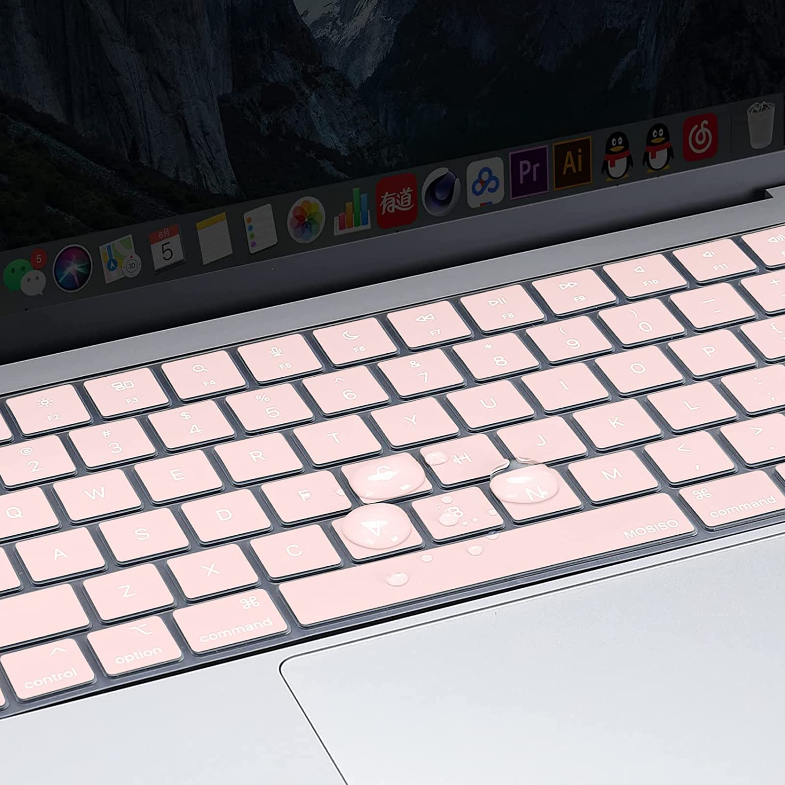 Keyboard Cover Skin For MacBook Air Pro 13 13.6 14 15.3 16 A2442 A2779 A2485 A2780 A2681 A2941 M1 M2 2021 to 2023 Pink - SuperSaverAU - view 5