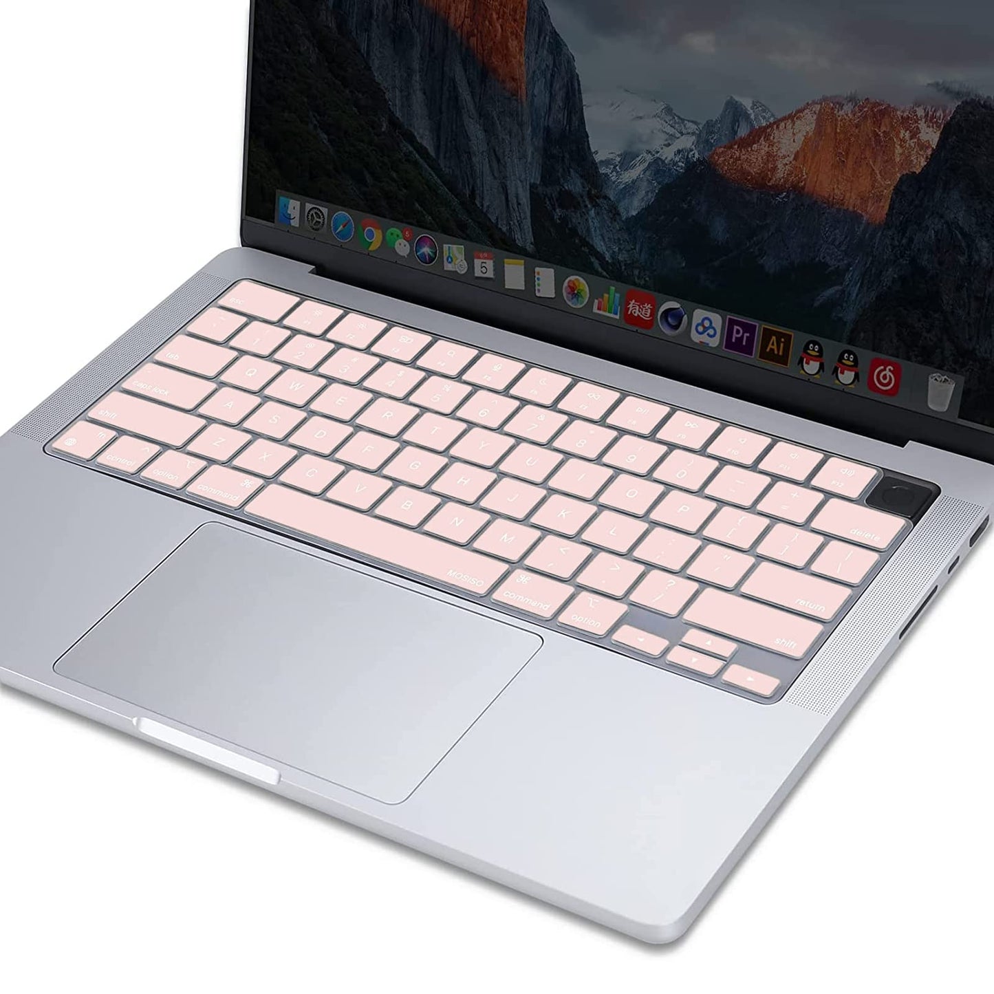 Keyboard Cover Skin For MacBook Air Pro 13 13.6 14 15.3 16 A2442 A2779 A2485 A2780 A2681 A2941 M1 M2 2021 to 2023 Pink