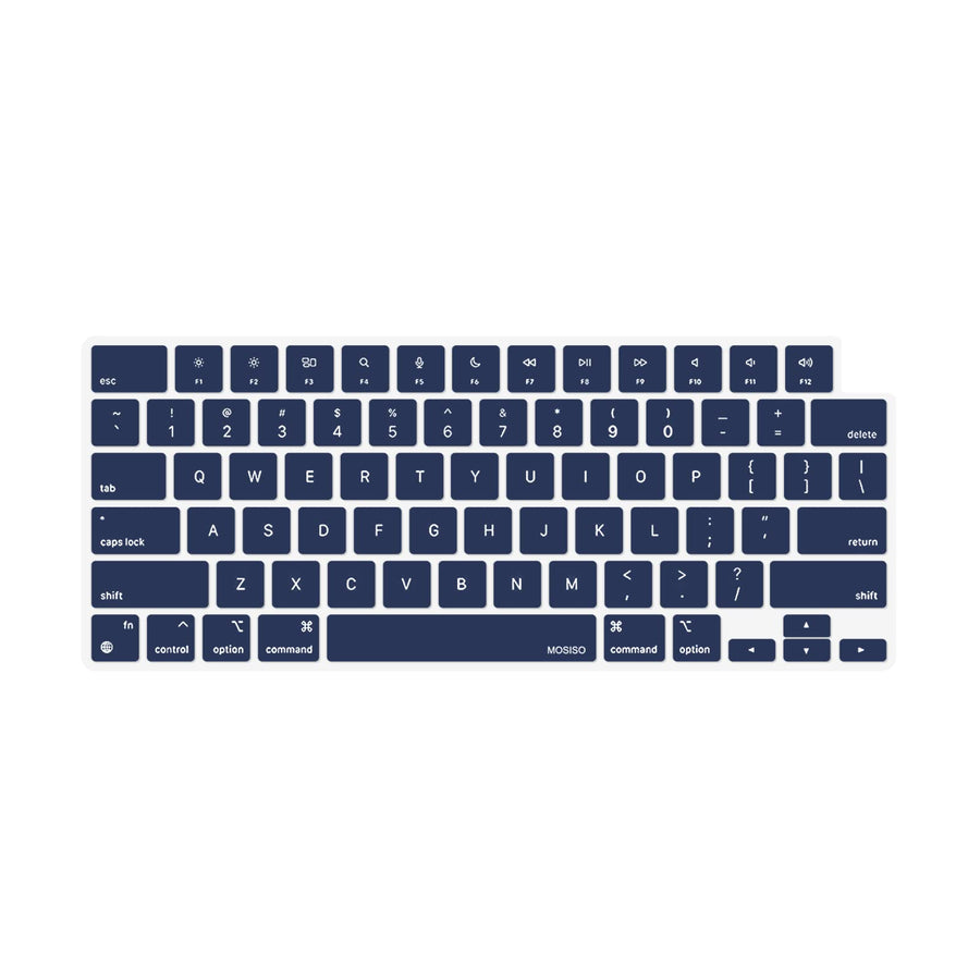 Keyboard Cover Skin For MacBook Air Pro 13 13.6 14 15.3 16 A2442 A2779 A2485 A2780 A2681 A2941 M1 M2 2021 to 2023 Navy Blue - SuperSaverAU - view 1