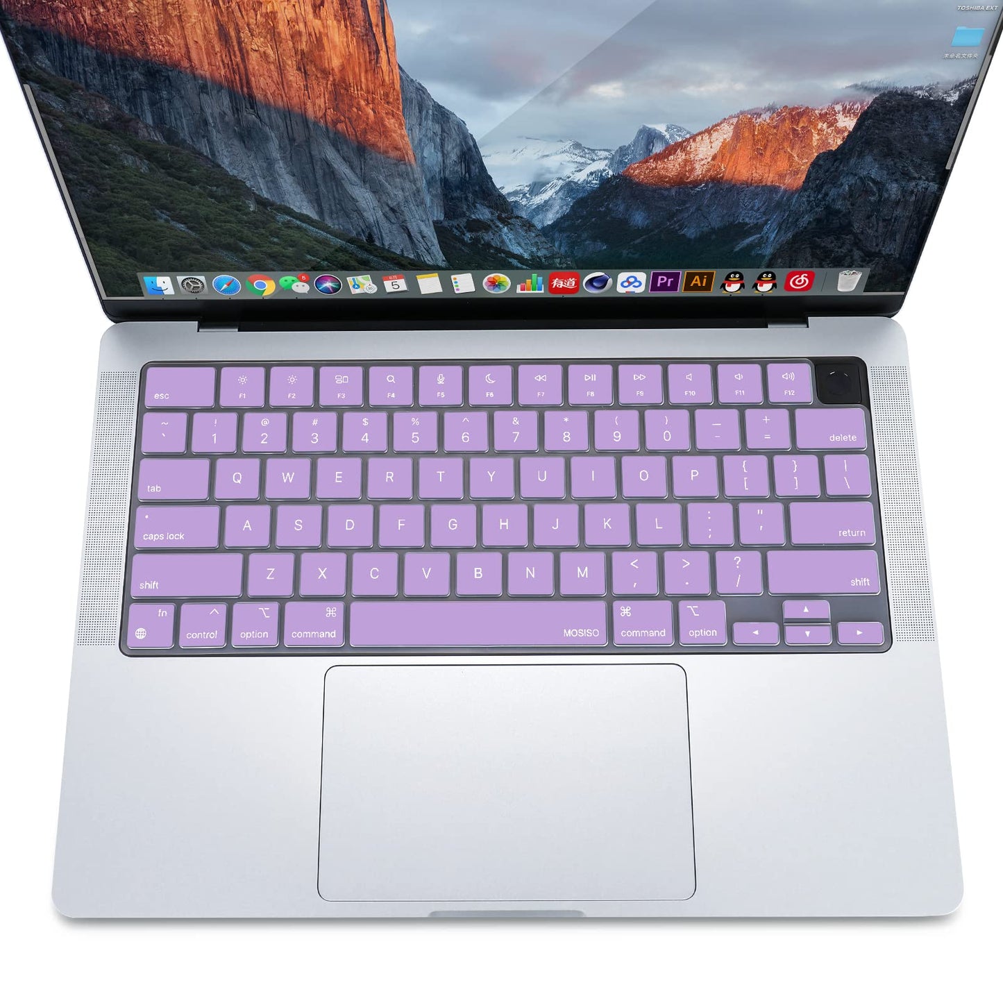 Keyboard Cover Skin For MacBook Air Pro 13 13.6 14 15.3 16 A2442 A2779 A2485 A2780 A2681 A2941 M1 M2 2021 to 2023 purple