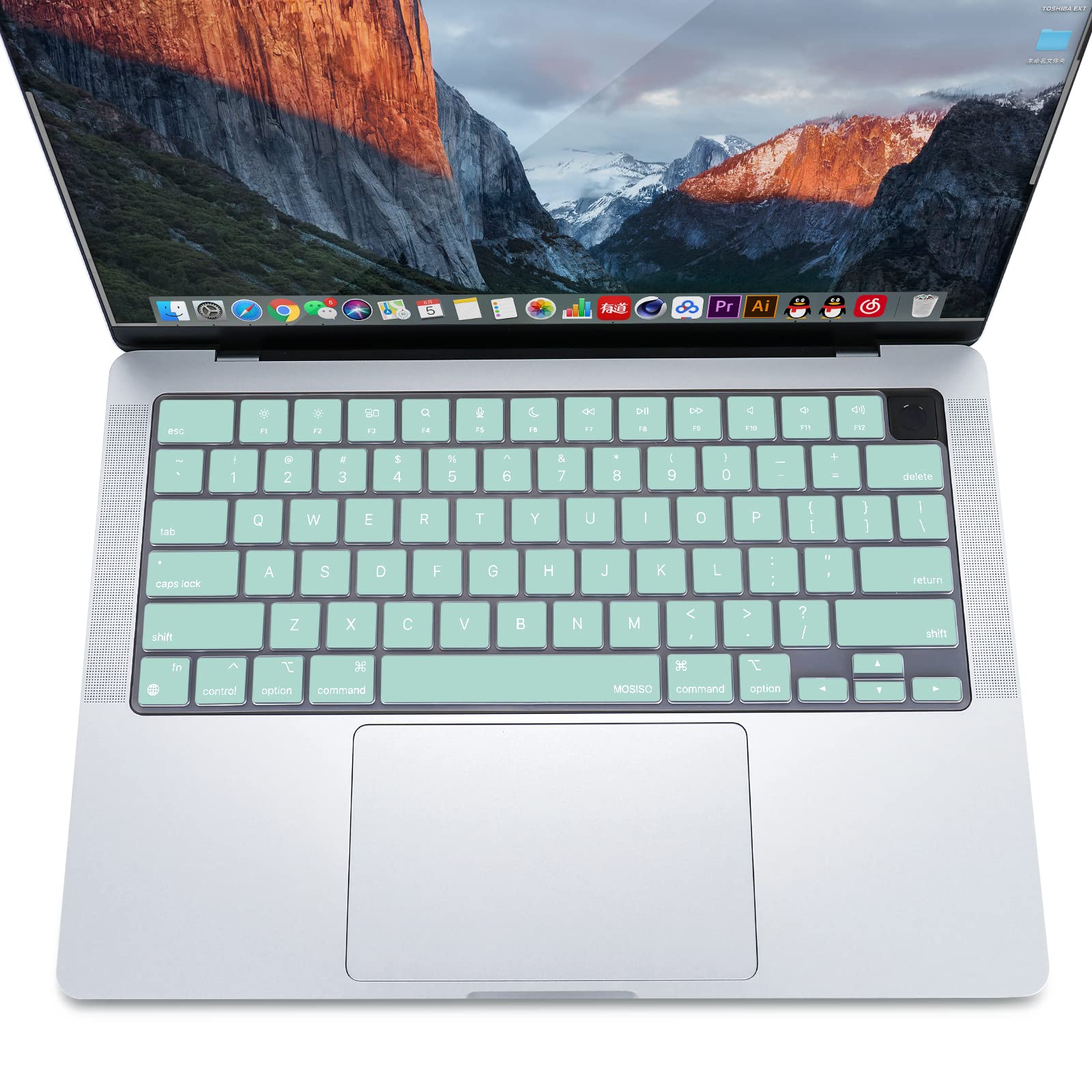 Keyboard Cover Skin For MacBook Air Pro 13 13.6 14 15.3 16 A2442 A2779 A2485 A2780 A2681 A2941 M1 M2 2021 to 2023 Mint Green - SuperSaverAU - view 5