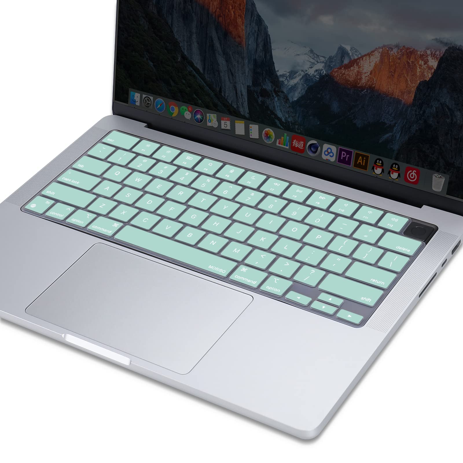 Keyboard Cover Skin For MacBook Air Pro 13 13.6 14 15.3 16 A2442 A2779 A2485 A2780 A2681 A2941 M1 M2 2021 to 2023 Mint Green - SuperSaverAU - view 7