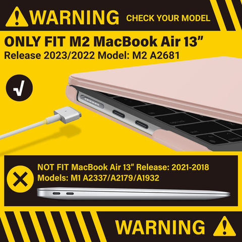 Suitable for  2023 2022 MacBook Air 13 inch case M2 Model A2681 Hard Shell Case Keyboard Cover Sold Pink - SuperSaverAU - view 2