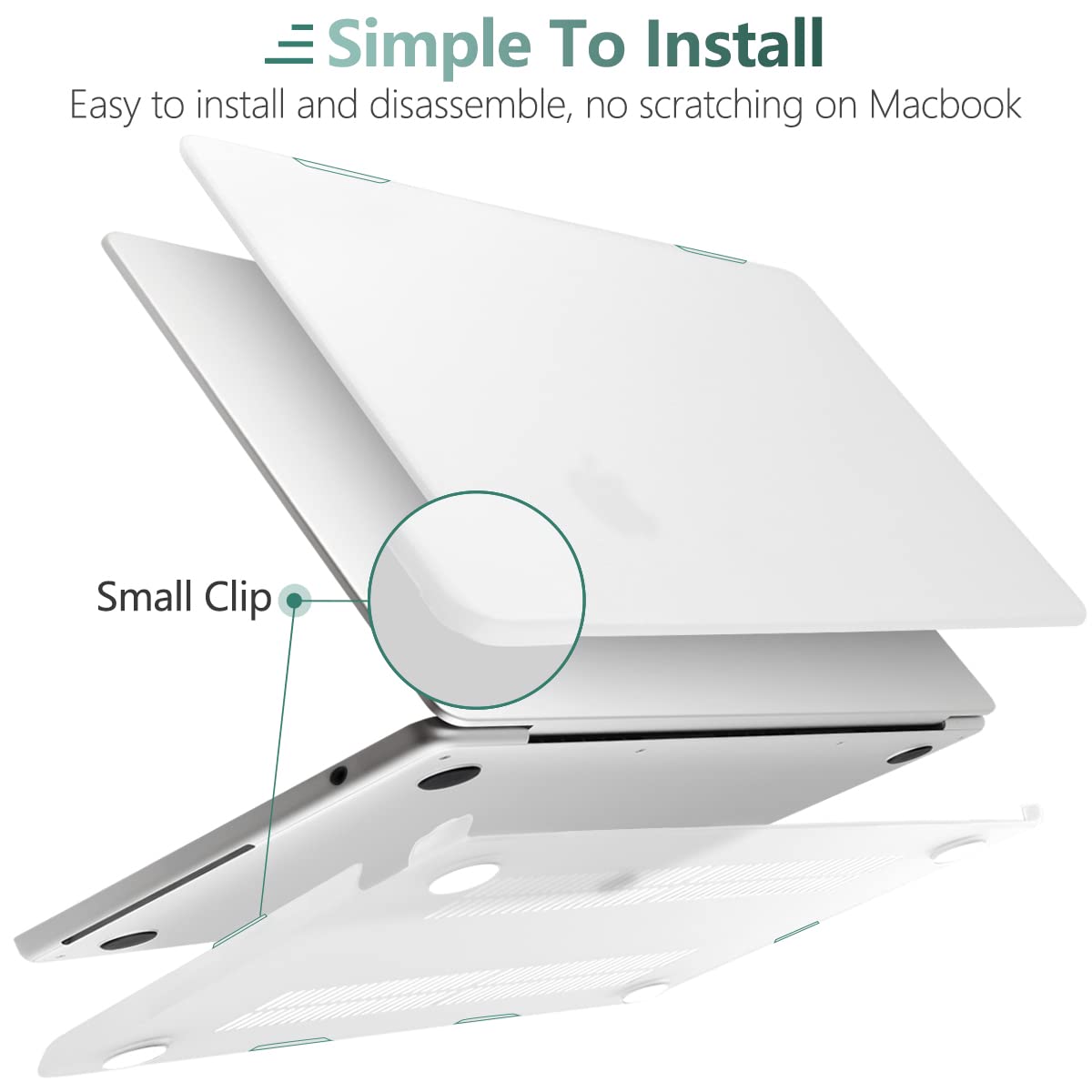 Suitable for  2023 2022 MacBook Air 13 inch case M2 Model A2681 Hard Shell Case Keyboard Cover White - SuperSaverAU - view 8