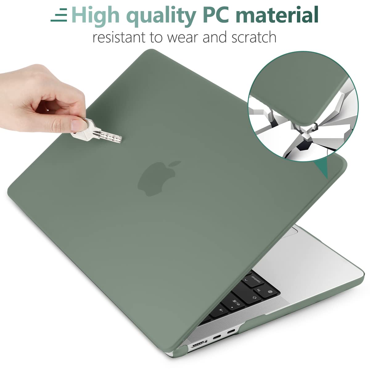 Suitable for  2023 2022 MacBook Air 13 inch case M2 Model A2681 Hard Shell Case Keyboard Cover Midnight Green - SuperSaverAU - view 8