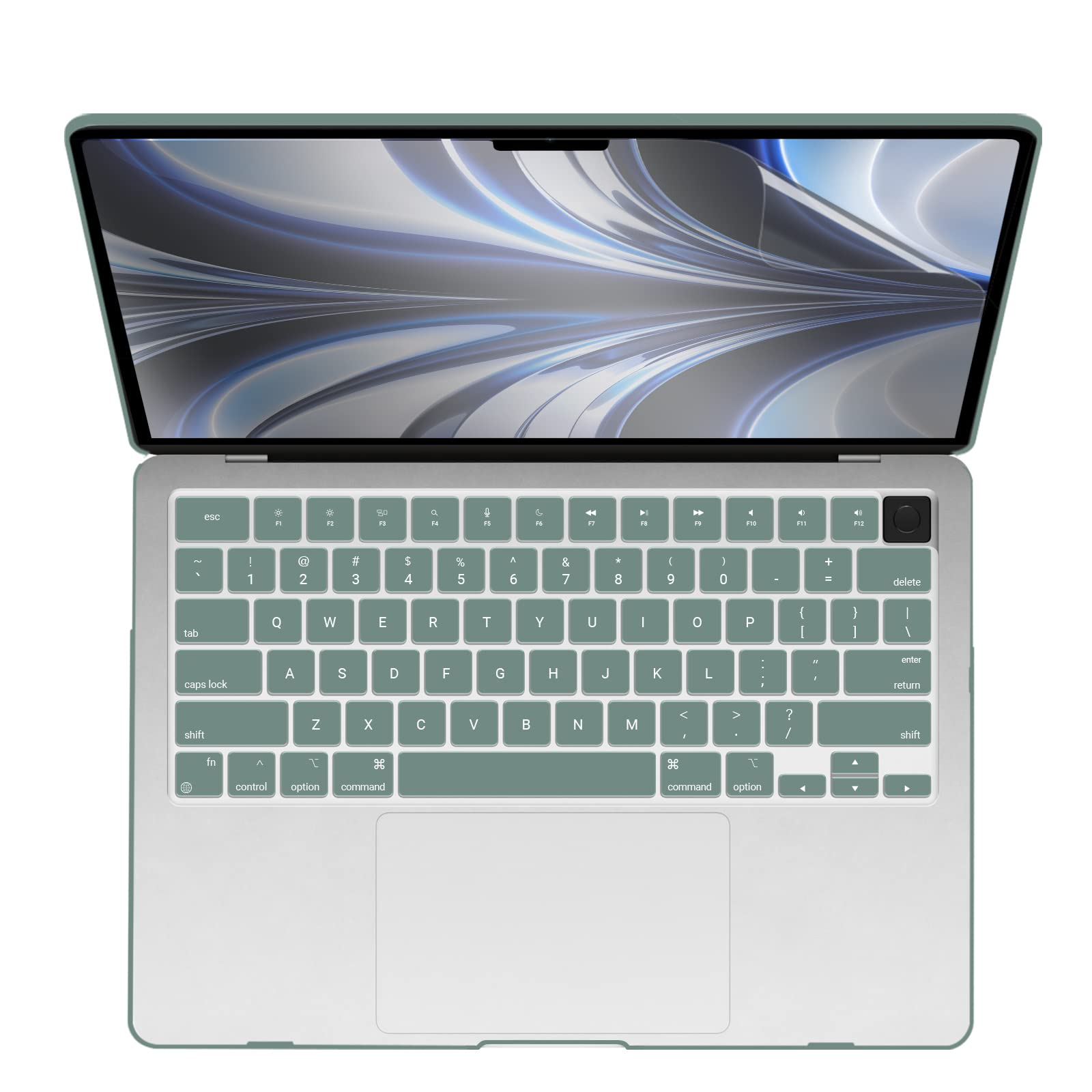 Suitable for  2023 2022 MacBook Air 13 inch case M2 Model A2681 Hard Shell Case Keyboard Cover Midnight Green - SuperSaverAU - view 10