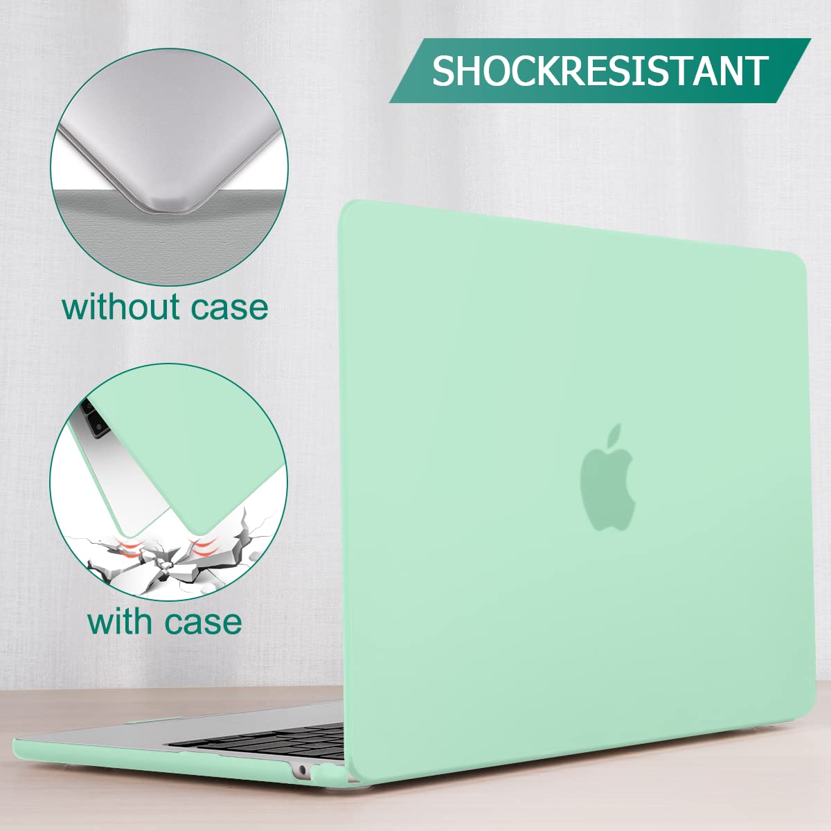 Suitable for  2023 2022 MacBook Air 13 inch case M2 Model A2681 Hard Shell Case Keyboard Cover Green - SuperSaverAU - view 8