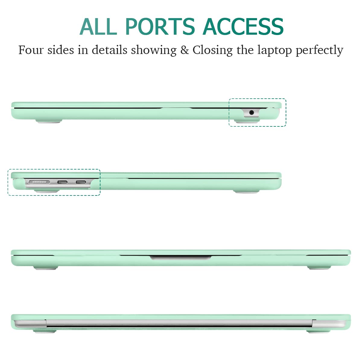 Suitable for  2023 2022 MacBook Air 13 inch case M2 Model A2681 Hard Shell Case Keyboard Cover Green - SuperSaverAU - view 9