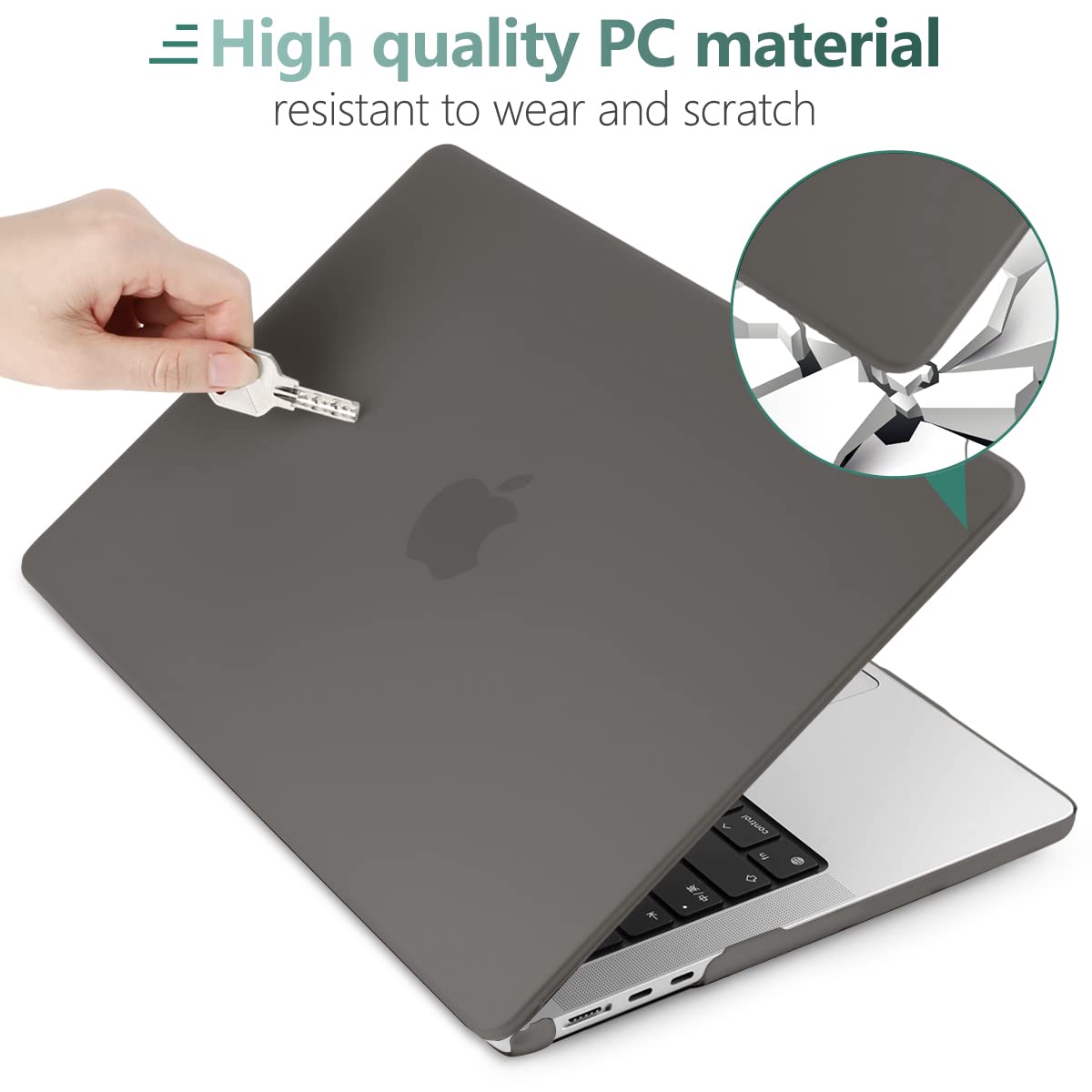 Suitable for  2023 2022 MacBook Air 13 inch case M2 Model A2681 Hard Shell Case Keyboard Cover Grey - SuperSaverAU - view 8