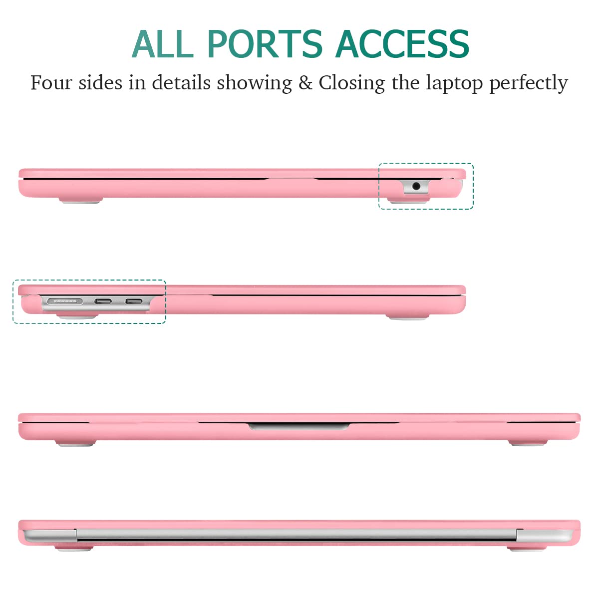 Suitable for  2023 2022 MacBook Air 13 inch case M2 Model A2681 Hard Shell Case Keyboard Cover Pink - SuperSaverAU - view 5