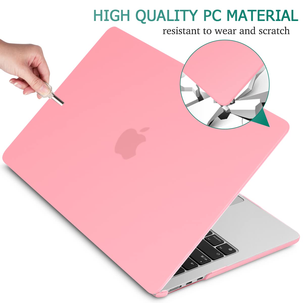 Suitable for  2023 2022 MacBook Air 13 inch case M2 Model A2681 Hard Shell Case Keyboard Cover Pink - SuperSaverAU - view 7