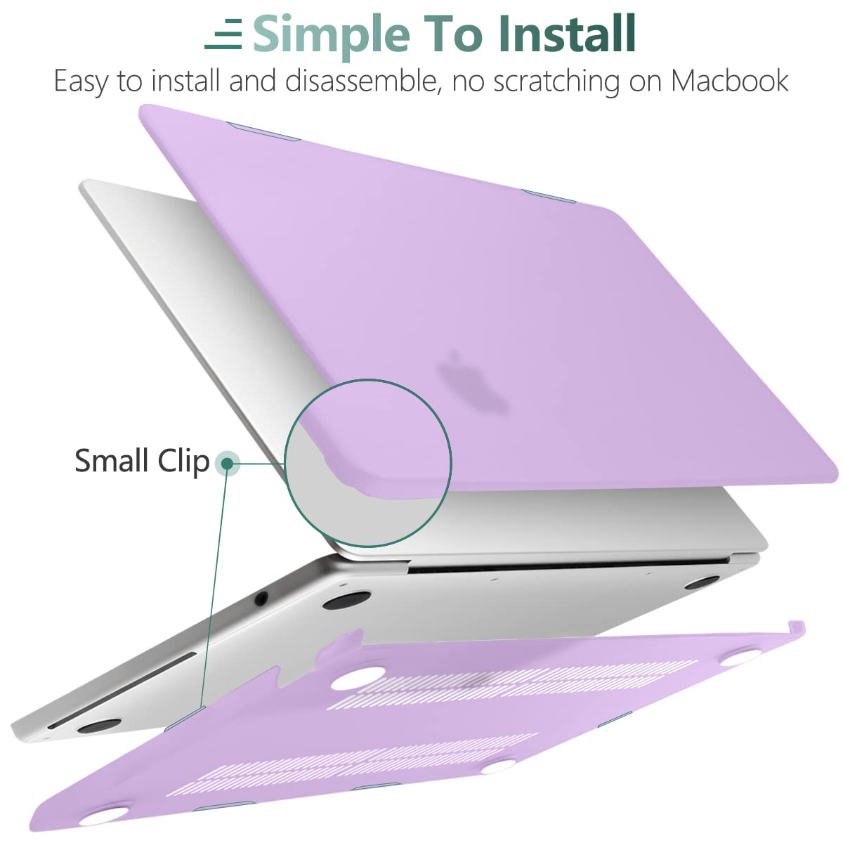 Suitable for  2023 2022 MacBook Air 13 inch case M2 Model A2681 Hard Shell Case Keyboard Cover Purple - SuperSaverAU - view 8
