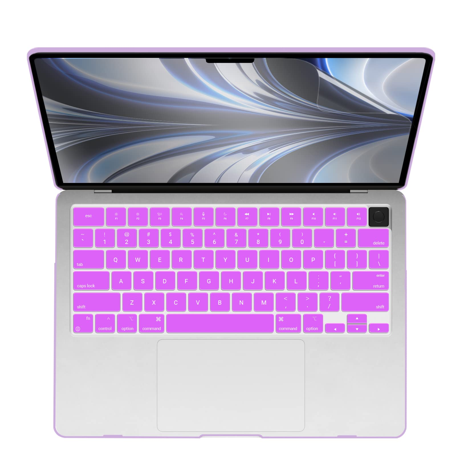Suitable for  2023 2022 MacBook Air 13 inch case M2 Model A2681 Hard Shell Case Keyboard Cover Purple - SuperSaverAU - view 10