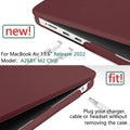 Suitable for  2023 2022 MacBook Air 13 inch case M2 Model A2681 Hard Shell Case Keyboard Cover Wine Red - SuperSaverAU - view 4