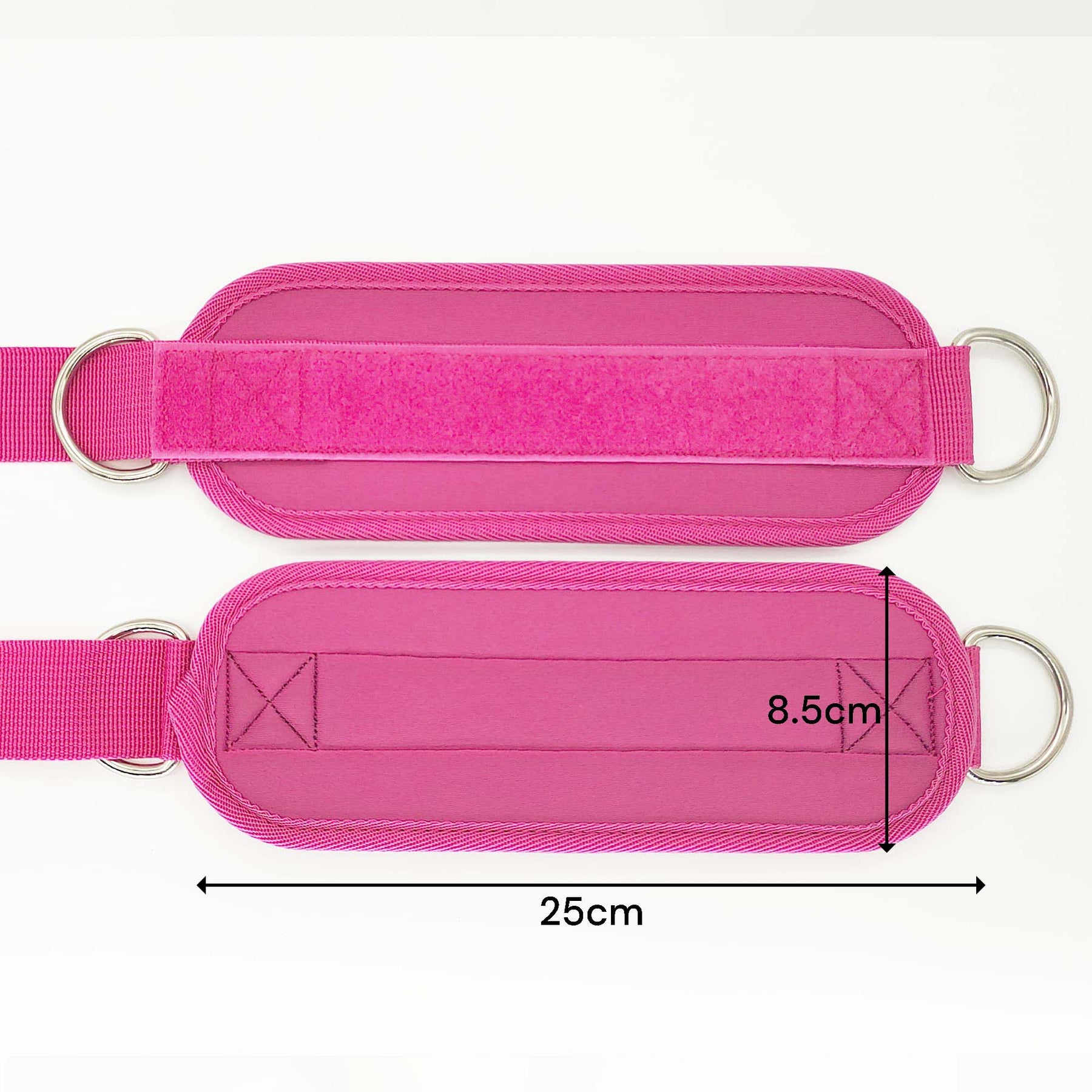 2x Adjustable Ankle Straps for Cable Machines D-Rings Gym Cuff Kickbacks Glute Workouts Leg Extensions Straps Hip Pink - SuperSaverAU - view 4