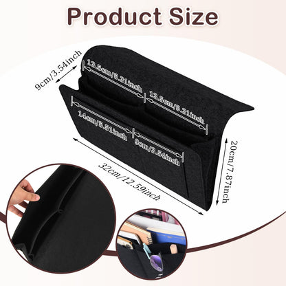 Black Bedside Caddy Organizer by Premium - Multi-Purpose Storage Solution