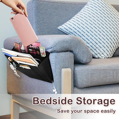 Black Bedside Caddy Organizer by Premium - Multi-Purpose Storage Solution