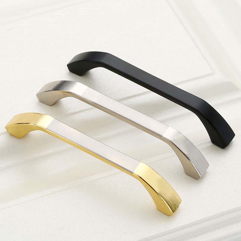 Zinc Kitchen Cabinet Handle Pull, Black, 96MM, Modern European Style, Sleek Design - SuperSaverAU - view 1